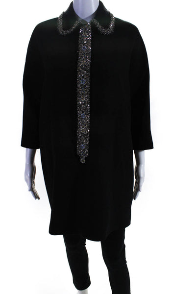 Dice Kayek Womens Crystal Collar Dress Black   Size 34