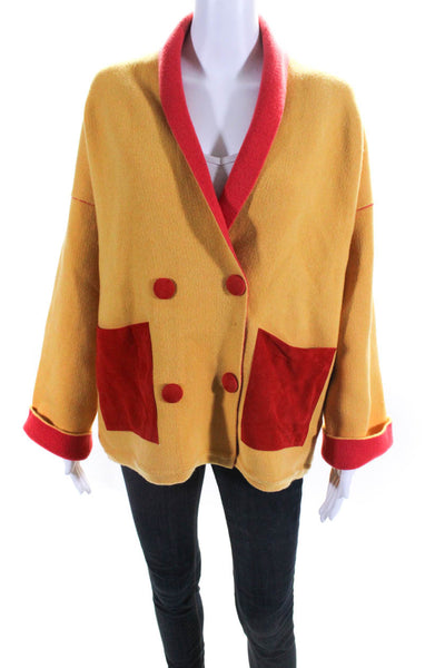 MIXIK Womens Whitney Reversible Cardigan  Yellow  Size S