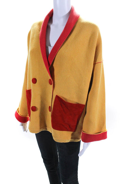MIXIK Womens Whitney Reversible Cardigan  Yellow  Size S
