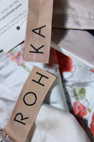 Rohka Womens Classic Silk Shirt  Floral  Size L