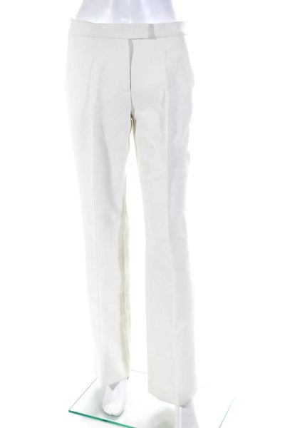 Giambattista Valli Womens NWT Cotton Crepe Pants in Ivory Size EUR 42