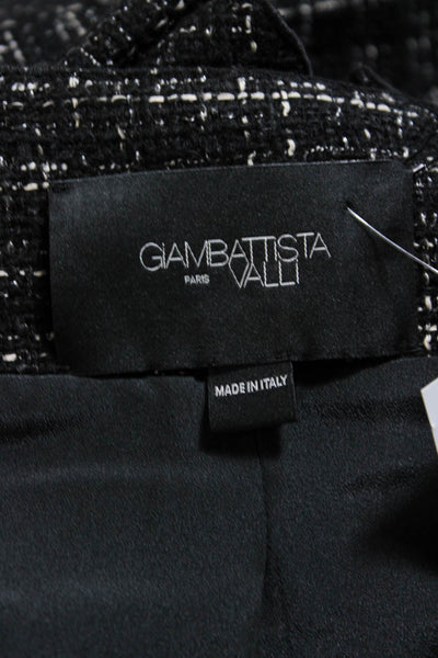 Giambattista Valli Womens Peplum Tweed Jacket  Black And White  Size 40
