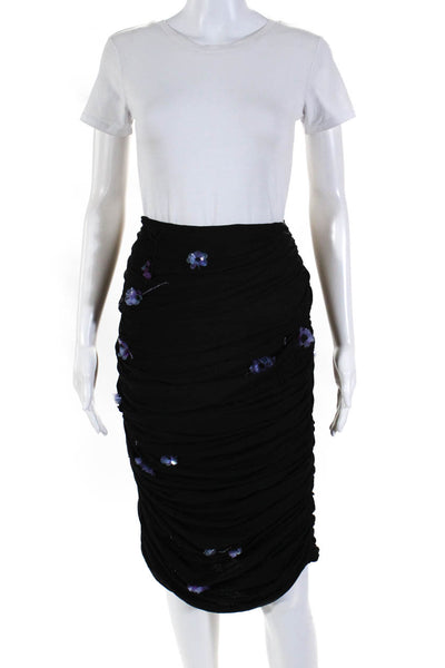 Des Phemmes Womens Tulle Embellished Skirt  Black  Size 44