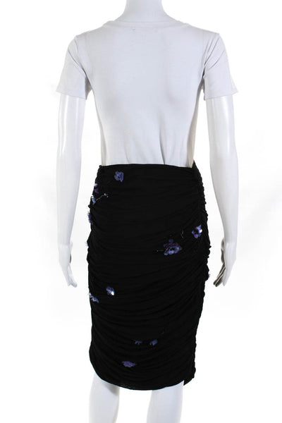 Des Phemmes Womens Tulle Embellished Skirt  Black  Size 46