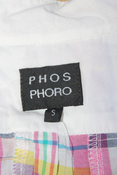 Phos Phoro Womens Shirt with Crochet Applique  Multi Plaid  Size S