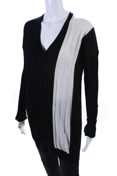 Plan C Womens Long Sleeve V-Neck Knit  RIB81  Size 40