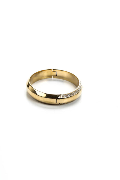 Michael Kors Women's Crystal Bangle Bracelet Gold Toned