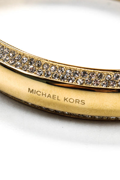 Michael Kors Women's Crystal Bangle Bracelet Gold Toned