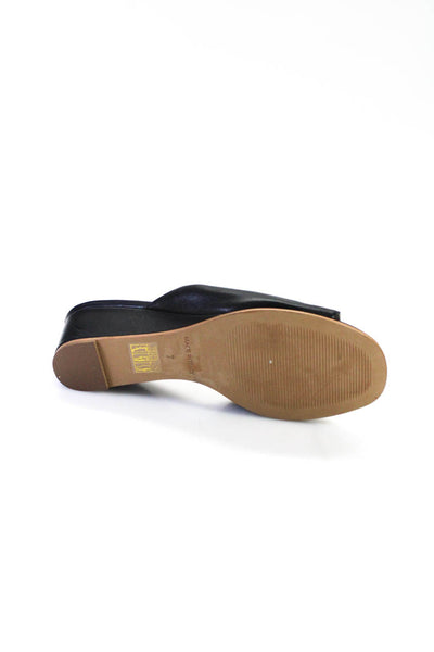 Everlane Womens Leather Slip-On Wedge Sandals Black 7