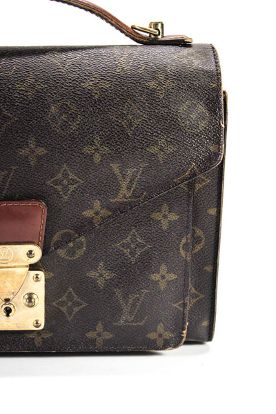 Louis Vuitton Womens Monogram Coated Canvas Meti S Crossbody Handbag Brown