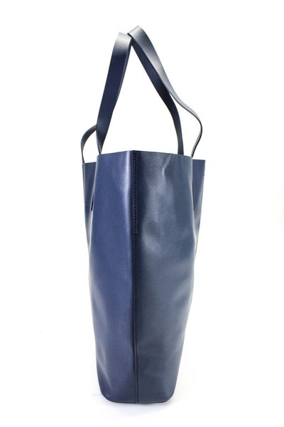 Everlane Womens The Unlined Leather Market Tote Tote Navy Size OS