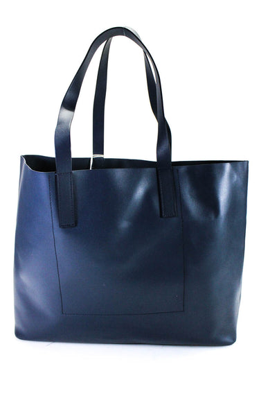 Everlane Womens The Unlined Leather Market Tote Tote Navy Size OS