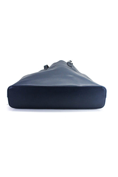Everlane Womens The Unlined Leather Market Tote Tote Navy Size OS