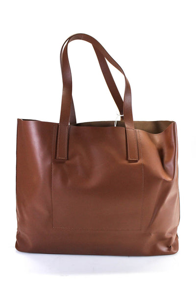 Everlane Womens The Unlined Leather Market Tote Tote Brown Size OS