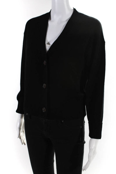 Everlane Womens The Cashmere Cropped Cardigan Sweater Black  Size XXS