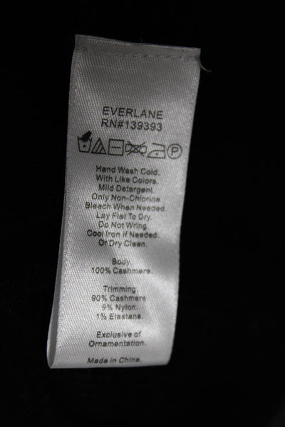 Everlane Womens The Cashmere Cropped Cardigan Sweater Black  Size XXS
