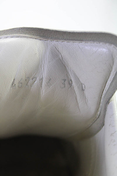 Alexander McQueen Womens Leather Metallic Platform Sneakers White Size 39 9