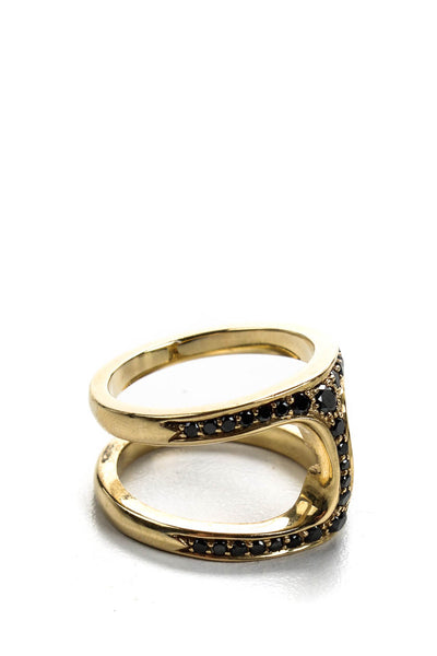 Hoorsenbuhs Womens 18kt Yellow Gold Black Diamond Dame Phantom Ring Size 7.25