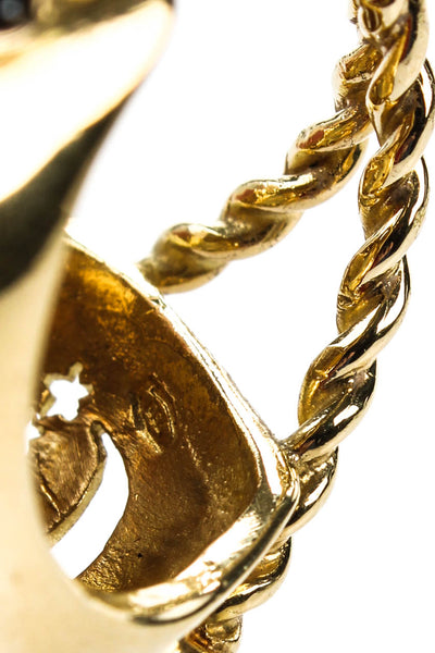 Bernard Delettrez Womens Yellow Gold Ruby Diamond Skull Pearl Ring Size 5.75