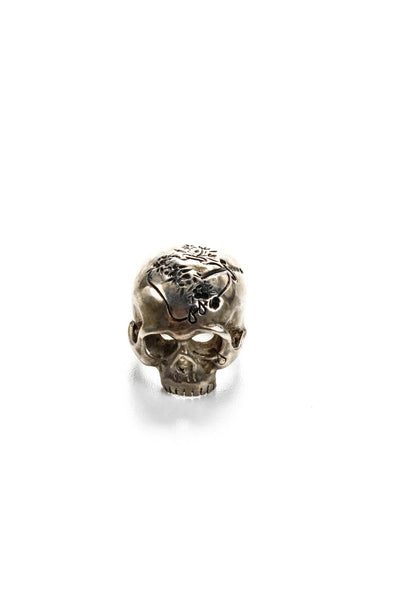 Lydia Couteille Womens Sterling Silver Engraved Skull Ring Size 7