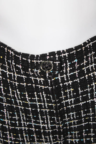 Chanel Womens Silk-Blend Tweed Bow-Blouse Wide-Leg Pants Suit Set Black Size 36