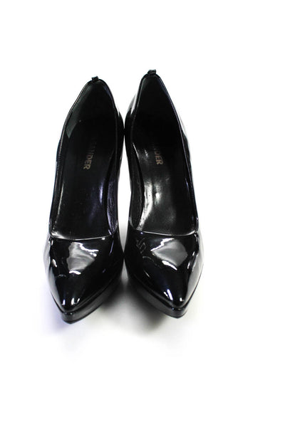 Jil Sander Womens Black Pointed Toes High Wedge Heel Sandals Shoes Size 10