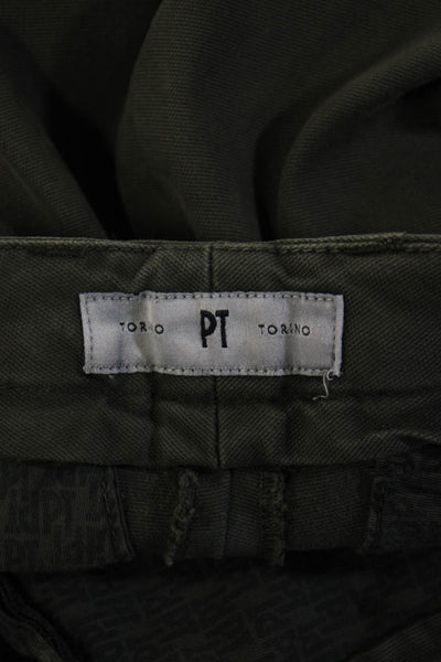 PT Torino Womens Straight Leg Pants Olive Green Size 38