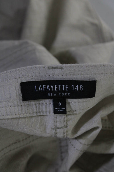 Lafayette 148 New York Women's Mid Rise Straight Leg Jeans Ivory Size 8