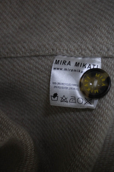Mira Mikati Womens Button Jacket with Patches BEIGE   Size 38