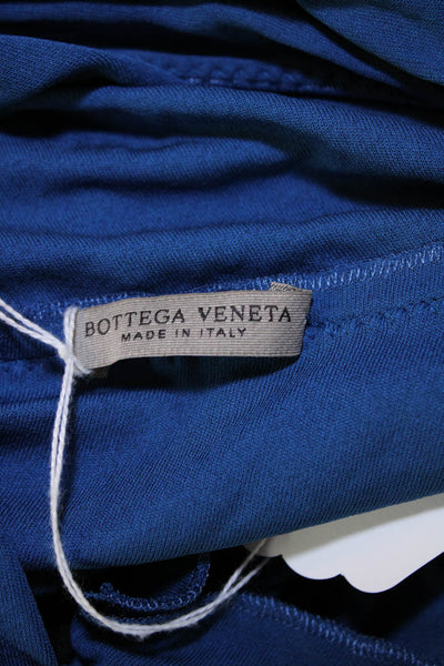 Bottega Veneta Womens Beaded Trim V Neck Sleeveless Gown Blue Size EUR 44