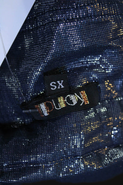 Suzie Kondi Womens Lurex Utility Jumpsuit FW19 Navy Silver Size XS/S