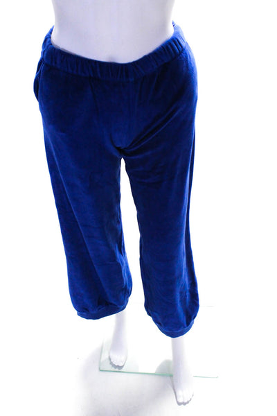 Suzie Kondi Womens Velour High Waist Harem Pants PF21  Lapis Blue  Size  XS