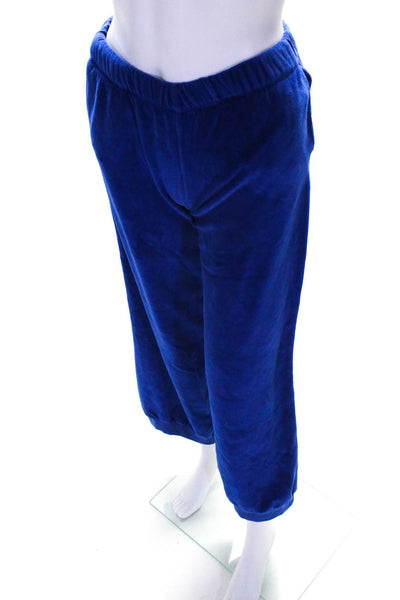 Suzie Kondi Womens Velour High Waist Harem Pants PF21  Lapis Blue  Size  XS