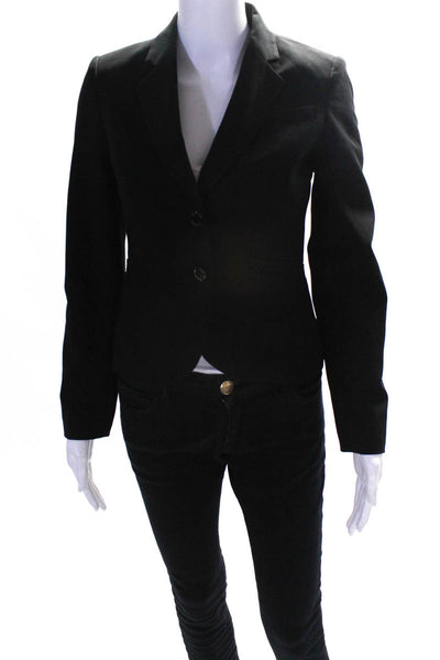 Calvin Klein Womens Black Two Button Long Sleeve Blazer Top Size 2P