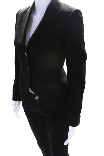 Calvin Klein Womens Black Two Button Long Sleeve Blazer Top Size 2P