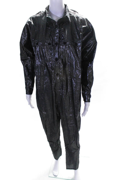 Suzie Kondi Womens Lurex Jumpsuit SS20  Ebony Silver  Size  S