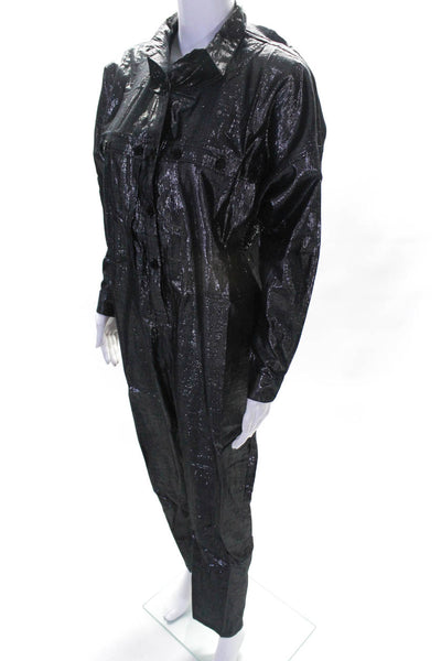 Suzie Kondi Womens Lurex Jumpsuit SS20  Ebony Silver  Size  S