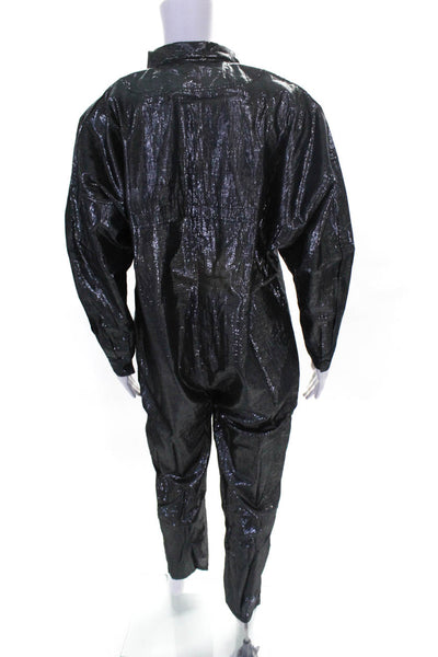 Suzie Kondi Womens Lurex Jumpsuit SS20  Ebony Silver  Size  S