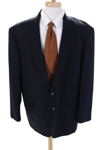 Versini Men's Wool Single Breasted Blazer Blue Size 46
