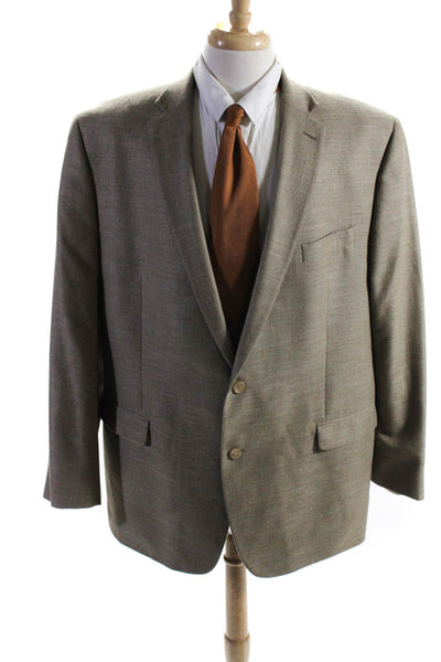 Lauren Ralph Lauren Men's 2 Button Tweed Blazer Jacket Taupe Beige Size 48 L