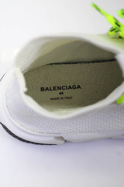 Balenciaga Mens White Neon Green Laces Slip On Sneaker Shoes Size 44