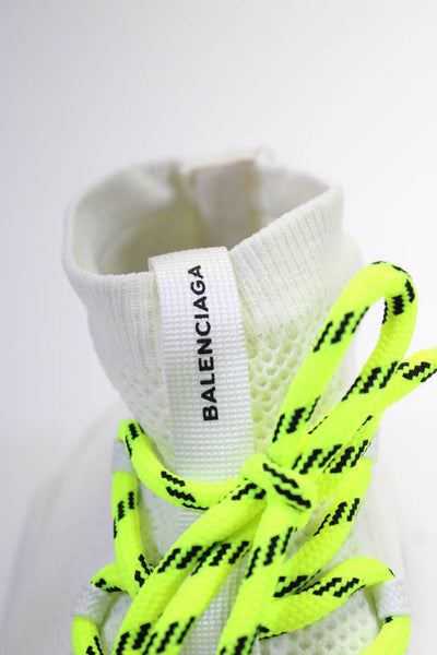 Balenciaga Mens White Neon Green Laces Slip On Sneaker Shoes Size 44