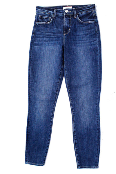L'Agence Womens Skinny Leg Medium WashJeans Blue Size 24