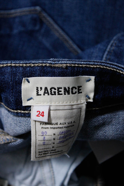 L'Agence Womens Skinny Leg Medium WashJeans Blue Size 24