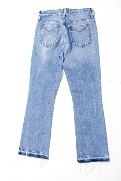 Derek Lam 10 Crosby Womens Gia Mid-Rise Cropped Flare Jeans Blue Size 24