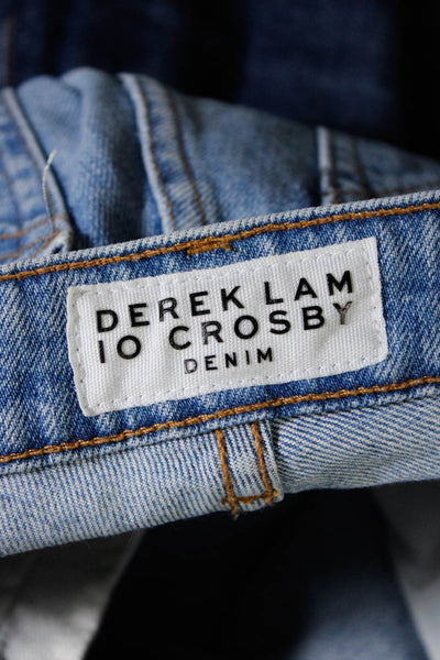 Derek Lam 10 Crosby Womens Jane Mid-Rise Flip Flop Flare Jeans Blue Size 24