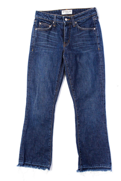 Derek Lam 10 Crosby Womens Gia Mid-Rise Cropped Flare Jeans Medium Blue Size 24