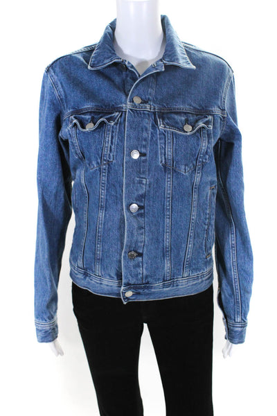 Everlane Womens Denim Collared Button Up Jean Jacket Blue Size XS