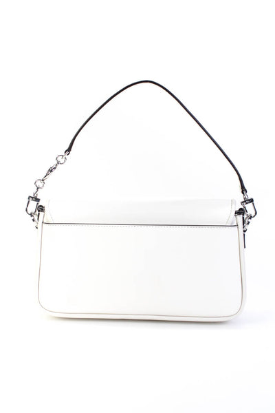 Michael Michael Kors Womens Leather Flap Over Crossbody White Small Handbag