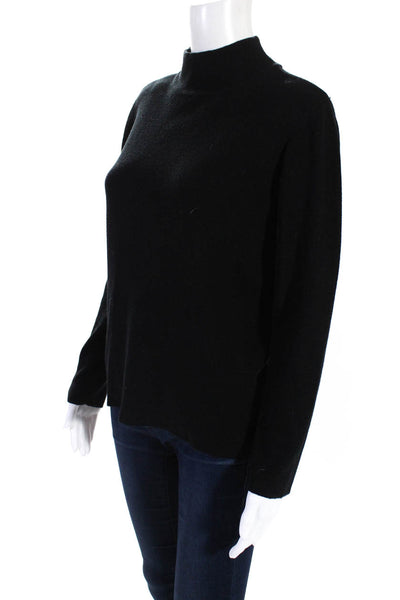 Colette Mordo Womens Ribbed Long Sleeve Mock Neck Sweater Black Size S
